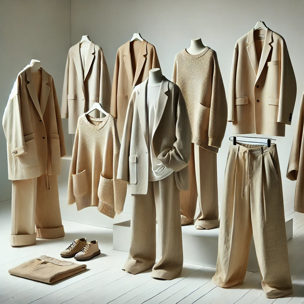 Oversized Suits, Coats, and Trouser Sets in Naturals and Stone