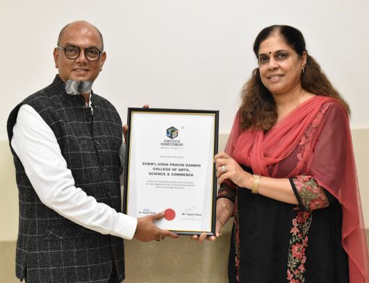 JD Institute awarded Usha Pravin Gandhi College of Arts, Science & Commerce for their relentless growth